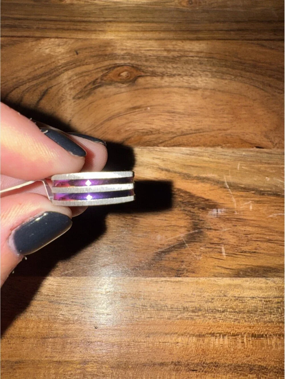 Lot of 5 Stainless Steel Ring- Oil Slick, PopArt, Heart, Glitter - Various Sizes